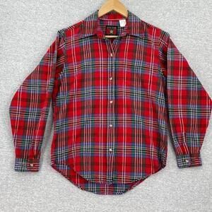 Vintage Five Star Roper Shirt Womens Small Red Plaid Button Up Western Cowgirl